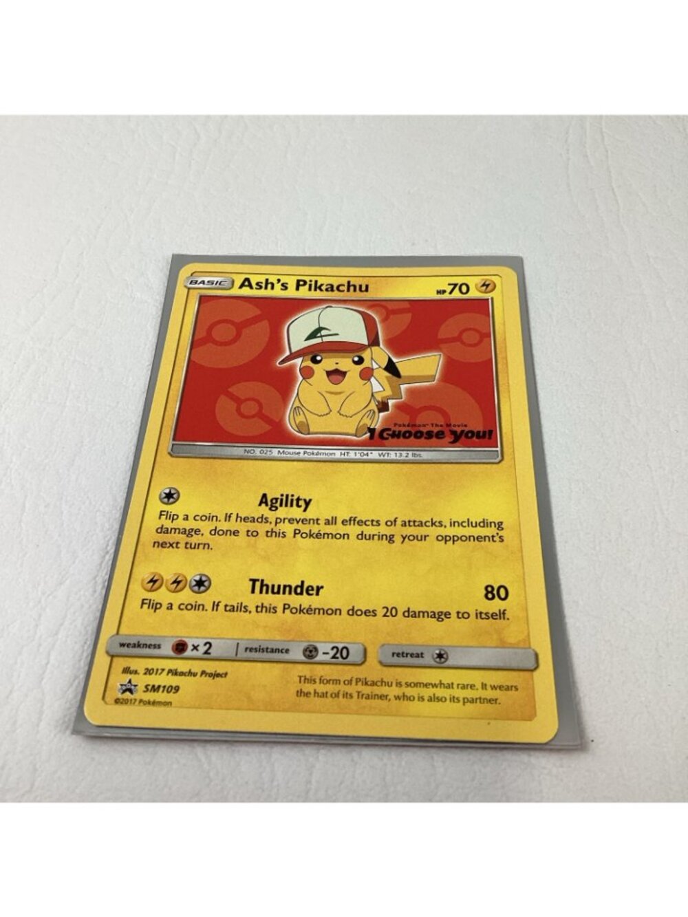 Ash's Pikachu SM109 Sun Moon Pokemon TCG Card Regular 2019 Promo I Choose You - Picture 2 of 15